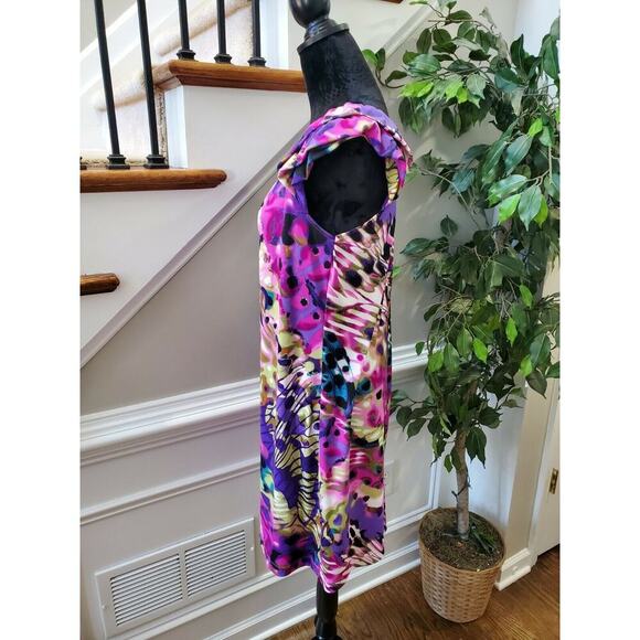 Rabbit Design Women's Polyester Cap Sleeve Round Neck Knee Length Dress Size 8 - Picture 8 of 11